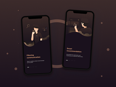 Onboarding for a social media app application illustration mobile onboarding ui