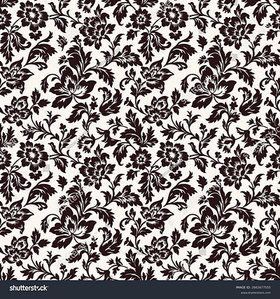 Elegant vintage seamless pattern featuring a damask floral desig floral textile designs
