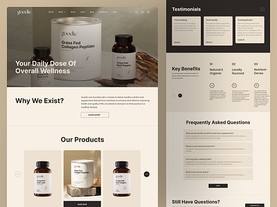Goodie / Web Design / Collagen 3d branding collagen label landing page logo medicine natural packaging packaging design supplement ui vitamins web design wellnes