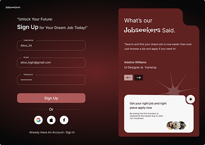 Singh up layout app branding design fi graphic design illustration logo ui ux vector