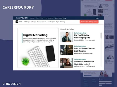 CareerFoundry Website UI Design branding design figma graphic design ui ux website