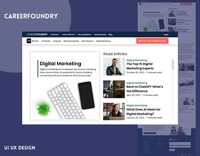 CareerFoundry Website UI Design branding design figma graphic design ui ux website