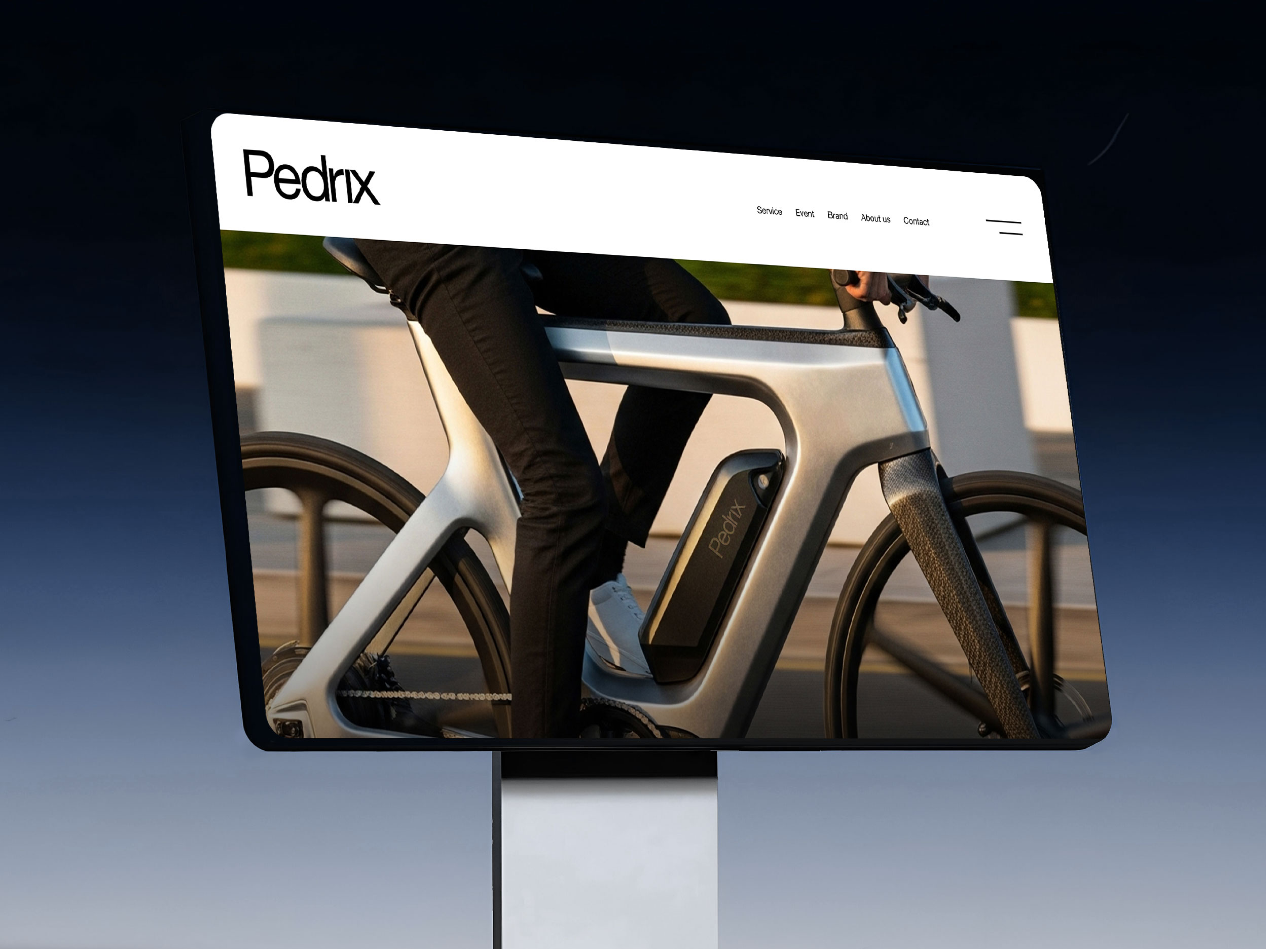 Minimal Landing Page Design for Electric Vehicle Company Pedrix cleanui designinspiration designtrends dribbbleshots ecofriendly ecofriendlyui ecycle electricbike electricvehicle herosection landing page minimaldesign minimalui moderndesign ridesmarter smartcommuting uidesign uxdesign webdesign websitedesign