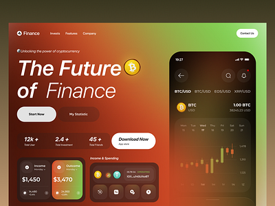 crypto currency web ui design blockchain crypto crypto plarform crypto platform crypto trading crypto wallet crypto web cryptocurrency design ethereum finance finance website ui ux web web design website