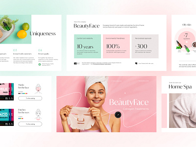 Pitch Deck for BeautyFace beauty branding design dribbble identity keynote keys minimalism pitch deck powerpoint presentation tipography