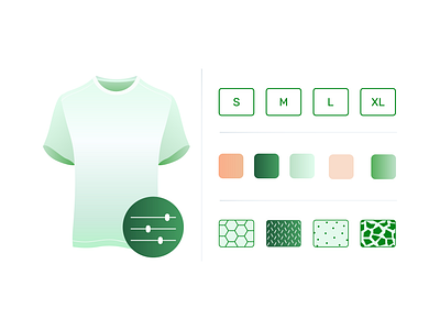 Online Shopping & Product Customization green illustration illustration ui vecto vector