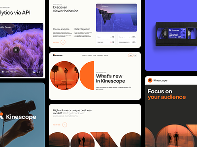 Kinescope: Web about page brand identity branding clean design desktop embacy graphic design home page logo minimal mobile startup ui ux vector video web web design website