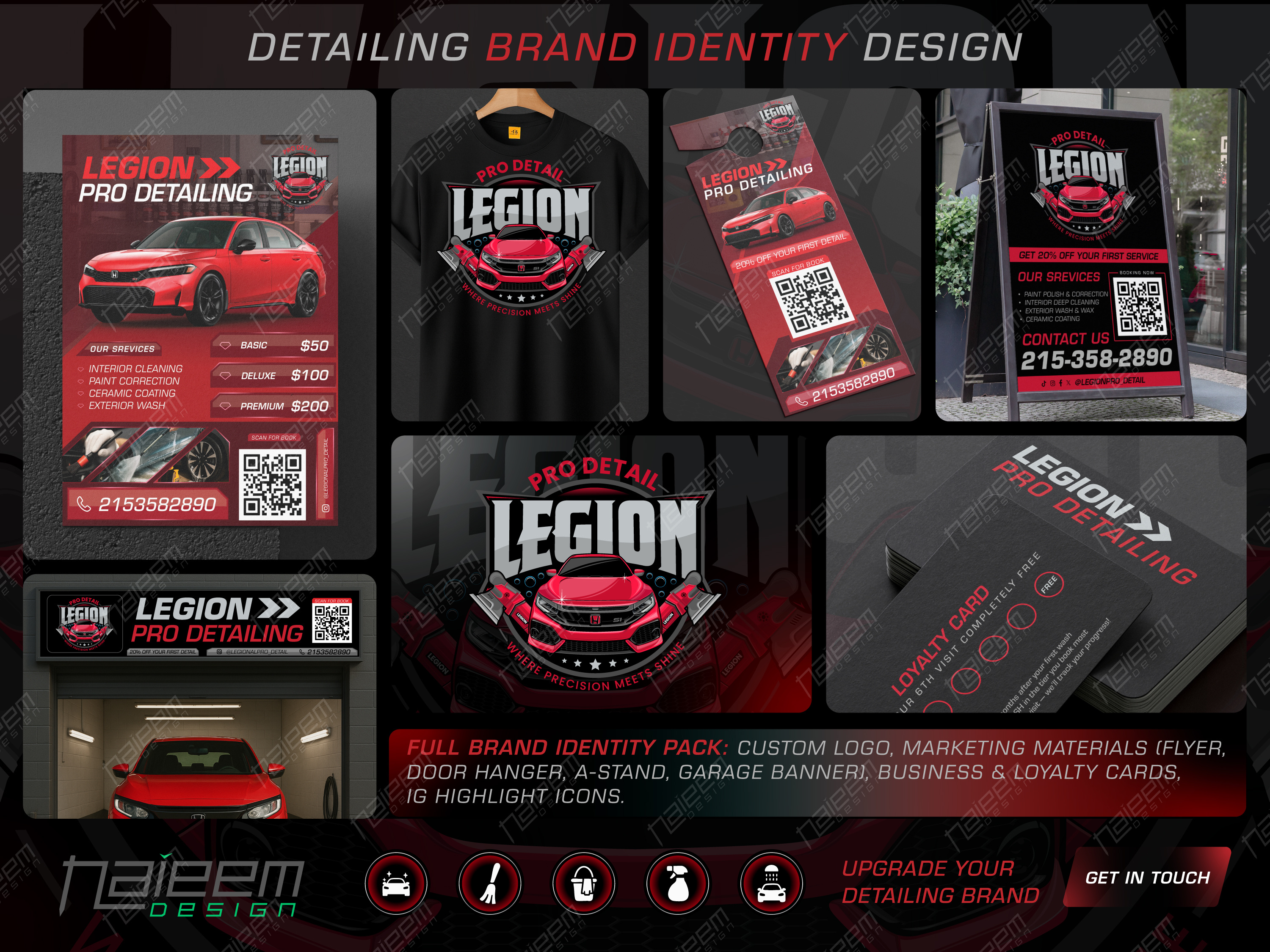 Full Car Detailing Brand Identity Design auto detailing logo brand identity branding design business card car detailing logo car illustration logo car repair logo car service logo car vector logo car wash logo custom car logo detailing logo flyer design garage logo loyalty card premium car logo shop sign design signage design vector logo vehicle logo