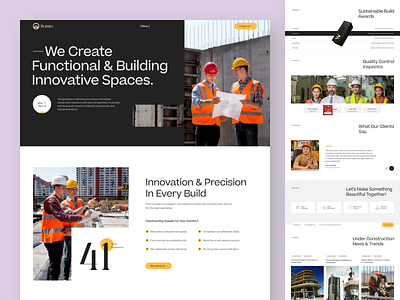 Domio - Construction Design Website | Landing Page animation architecture branding building carpentry civilengineering clean construction creative design graphic design homedecor illustration interior minimal motion graphics property renovation website work