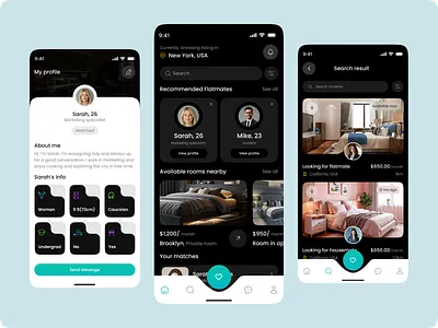 FF- Flatmate Finder Mobile App app app design branding clean flat finder flatmate flatmate finder flatmates app hiring ios luxury app minimal mobile mobile ui room finder roommate finder roommates ui design user experience uxui