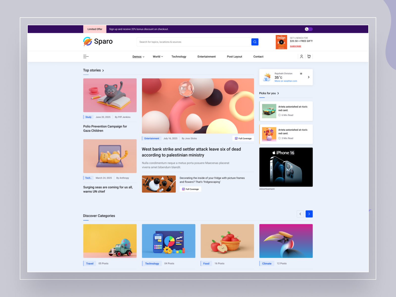 Example of Word Press Website Design & Development