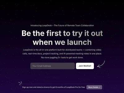 Waitlist for the LoopDesk Concept ui