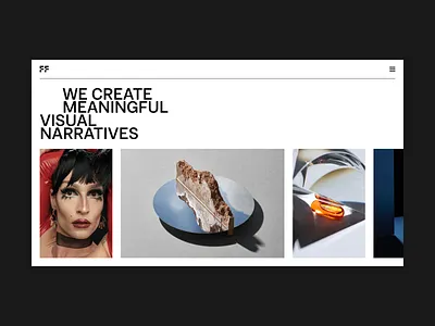 FF Website Concept agency desktop grid homepage landing page layout minimal photographer photography portfolio studio type website whitespace