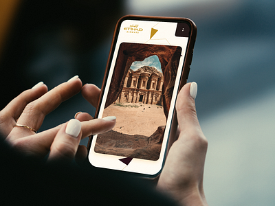 Etihad Airways — Mobile Mockup clean etihad airways graphic design holding phone holding phone mockup minimal mobile design mockup phone mockup ui ui design uiux ux design
