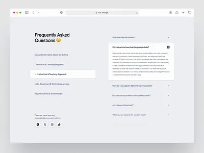 Nothing fancy, frequently asked questions section design F.A.Q. aaa accordion ui content organization dropdown edtech design f.a.q. faq design frequently asked questions help center ui information architecture interaction design landing microinteractions minimal ui motion design prototype section smooth animation ui animation web ui design