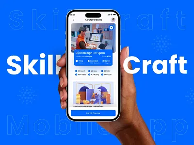 SkillCraft - E-Learning Platform UX/UI creative design mobile mobile app mobile app design online education skill share teaching ui ux uxdesign