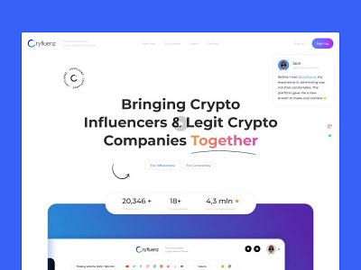 Разработка веб-платформы: Сryfluenz crypto development figma laravel platform ui uidesign ux uxdesign webdesign webdevelopment webplatform website вебплатформа криптовалюта платформа разработка фигма