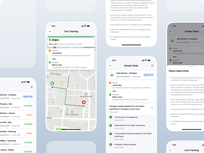 Shipro - Order Page clean delivery management delivery service design live tracking logistics logistics app mobile app mobile shipping on demand delivery package detail product design shipment shipping shipping app track order tracking tracking app