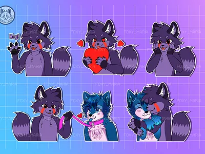 OAK Purple Panda Telegram Sticker Pack foxymaria