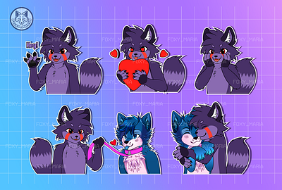 OAK Purple Panda Telegram Sticker Pack foxymaria