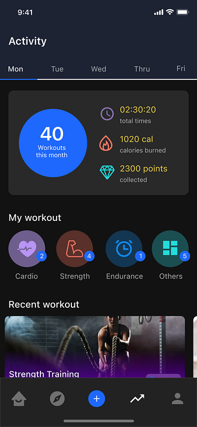 Sample Fitness Mobile App