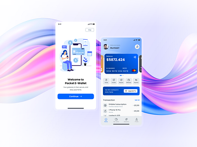 E-Wallet Finance Mobile app app appdesign branding design dribbble ewalletapp financeapp fintechdesign graphic design illustration logo minimal ui ux uxdesign