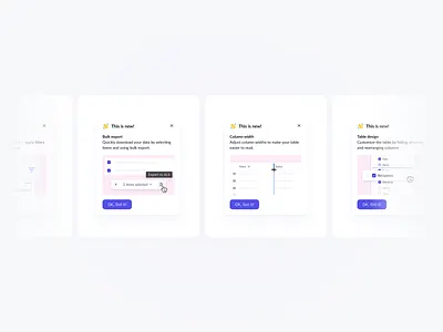 Guided Tour Highlights cards guided tour marketing new feature onboarding product design ui ux