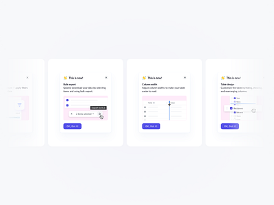 Guided Tour Highlights cards guided tour marketing new feature onboarding product design ui ux