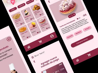 Diseño de app móvil de venta de postres en Figma diseño de app graphic design ux