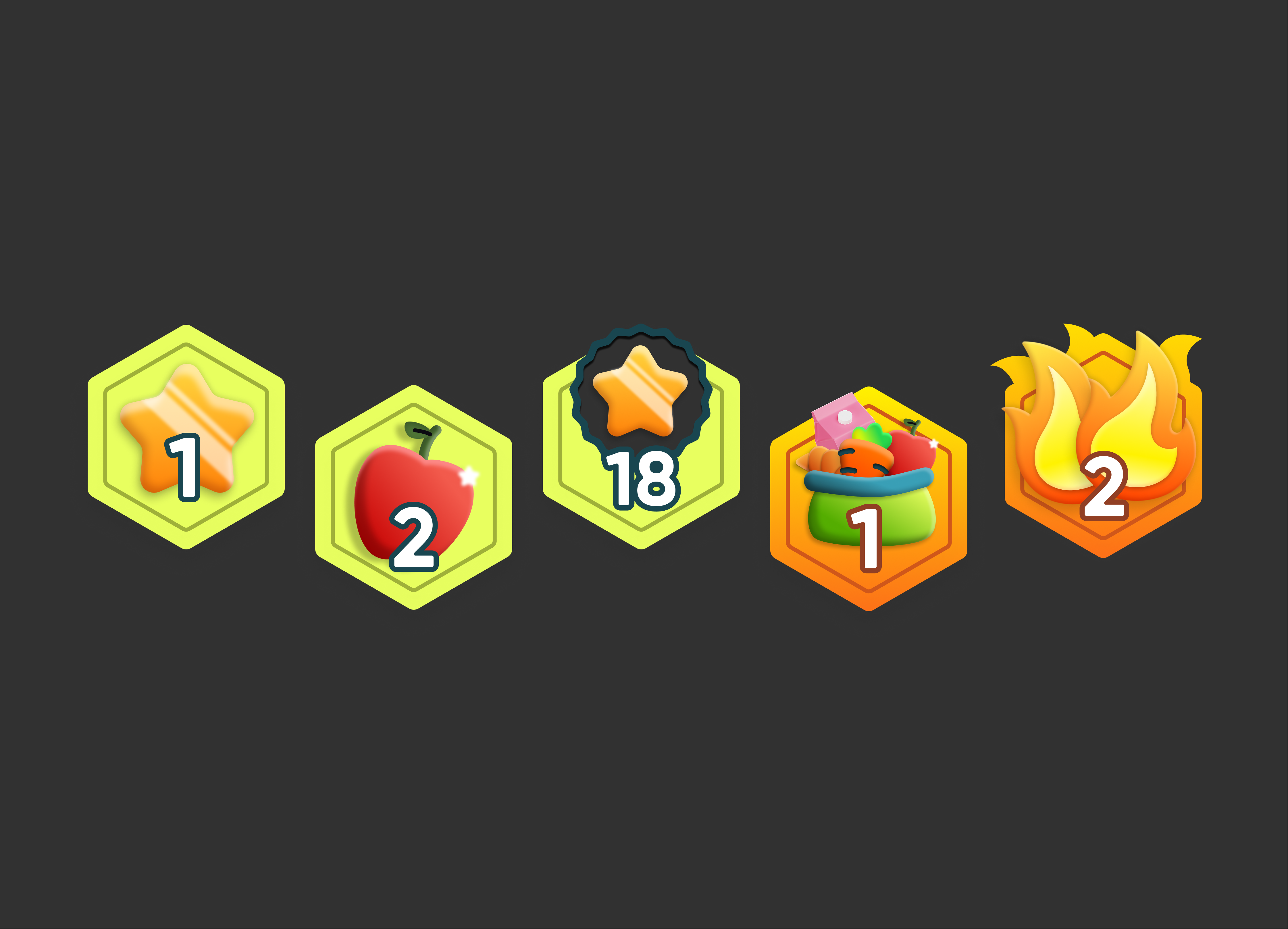 Gamification badges achievement badges app design badges clean design gamification gamification badges graphic design mobile app product design rewards streak surplus food ui ui design user interface vector icons