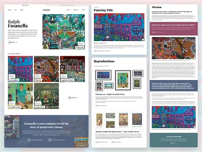 Digital Gallery Site for Fasanella art design fasanella painting ui ux web
