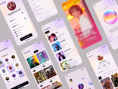 AI Character Chat App ai ai app ai chatbot ai voice aichatapp app design characterdesign mobile onboardingscreen smart ai smart assistant uidesign uxdesign voice recognition voiceassistantui