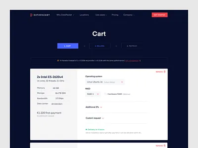 DataPacket Checkout Flow cart checkout flow shopping