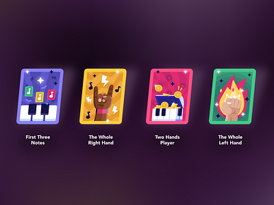 Music app gamification application awards badge badges branding gamification hand icons illustration music play