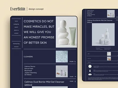COSMETICS | design concept banner branding cosmetics design design concept minimalistic design cosmetics design studio ecommerce figma graphic design landing page montreal studio online shop product card design trends 2023 ui ui design web design website design