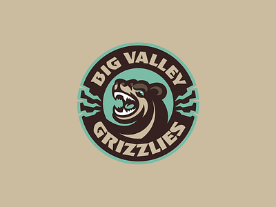 Grizzlies - Badge Example badge bear bear logo branding design emblem graphic design grizzlies grizzly illustration logo mascot mascot design mascot designer sport sports sports branding sports logo vector