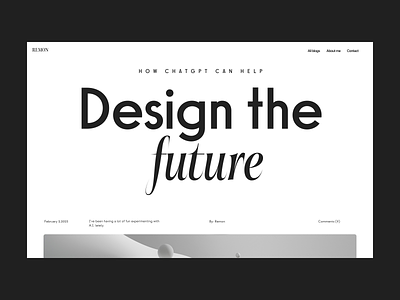 Sneak peek of my journal V2.0 blog branding design header minimal typography ui ux web
