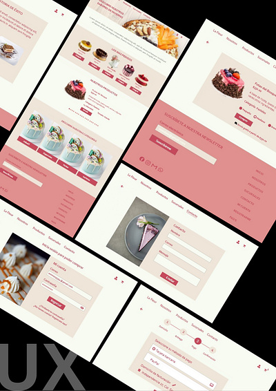 Diseño de sitio web en Adobe XD para venta de pasteles web web design