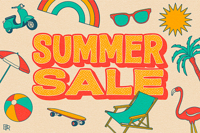 Summer Sale_BRD_8-12-25 branding illustration illustrator sales ad signage summer