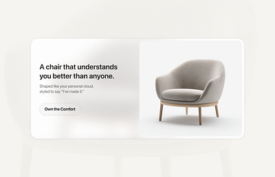 Premium Chair Landing Card — Minimal & Elegant & Liquid Glass apple ecommerce furnituredesign glass liquid lliquid glass minimal premium productcard ui