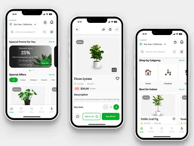 Plantify - Plant E Commerce Shop App e commerce e commerce app e commerce shop app figma mobile app mobile app design plant shop plant shop app ui ui design uiux uiux design uiux designer ux ux design