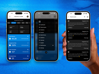 Social Content Dashboard app ios ui ux