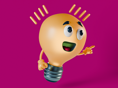 Little Light buld 3d blender character characterdesign drawing flat design illustration lightbuld vector