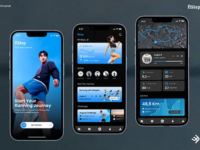 fiStep - Running App 3d animation app branding creativedesign design designdaily designindonesia designportfolio graphic design illustration logo motion graphics ui uiux