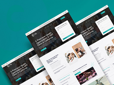 Health Optimization & HRT Clinic Website Design clinic website design custom wellness plan website figma web designer health clinic website hormone therapy web design hrt clinic design landing page design madeinoxy top advertising agency work uiux design usa top design agency website mockup design wellness clinic california