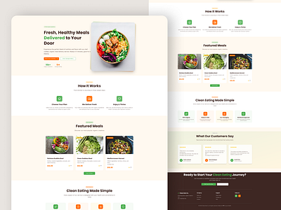 Organic Meal Delivery Service Landing Page animation branding design graphic design illustration landingg landingpage logo typography ui ux vector webdesign website