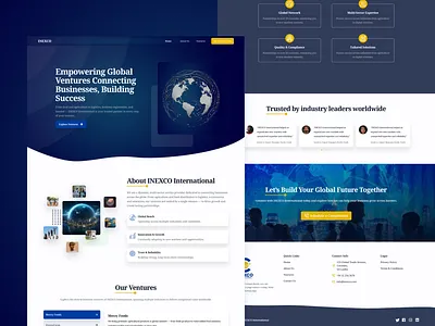 Landing Page Design For INEXCO International 🚀 blue business figma gradient interactiondesign landing page ui ux ventures website