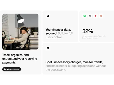 A snippet from Nextsub: all your subscriptions, organized in one design early stage landingpage saas software startup startups subscription ui ux web design webdesign