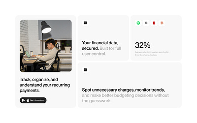 A snippet from Nextsub: all your subscriptions, organized in one design early stage landingpage saas software startup startups subscription ui ux web design webdesign