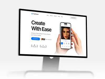 Photo Editing App landing page ai photo editing ai powerd ai web app application editing app landing page graphic design landing page photo editing app ui design ux web app website
